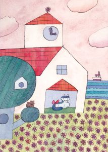 まる顔の馬がすむ家は